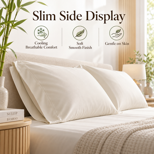 🌿✨ SLEEIP Cooling Bamboo Pillowcase Set | Soft Breathable Pillow Covers | Smooth Skin-Friendly Fabric | Comfortable Sleep for Warm Nights