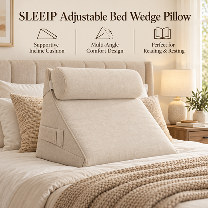 💤✨ SLEEIP Adjustable Bed Wedge Pillow | Supportive Incline Cushion for Reading & Resting | Multi-Angle Comfort Design | Bedroom Relaxation Essential