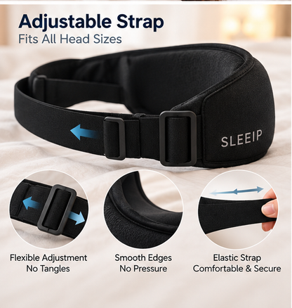🌙✨ SLEEIP Blackout Sleep Eye Mask | Soft Light-Blocking Design for Deeper Rest | Comfortable Adjustable Strap | Ideal for Home & Travel
